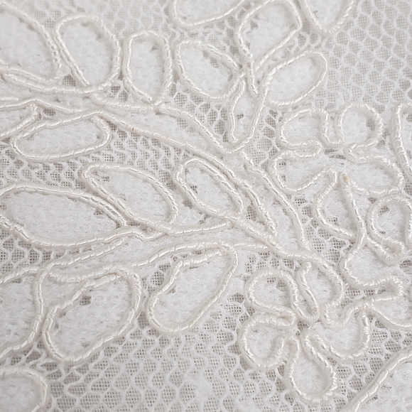 Victor Costa White Lace Embroidery Sheer Formal Feminine Snap Victorian - Picture 6 of 15